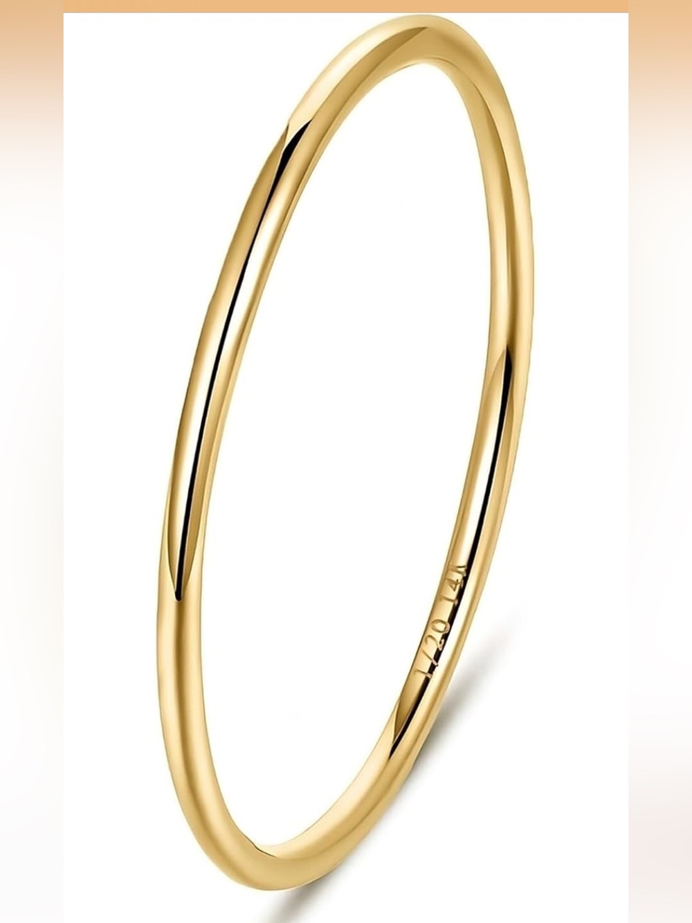 Aojun Sz 6 14K Gold Filled Stackable Minimal Ring 1 MM